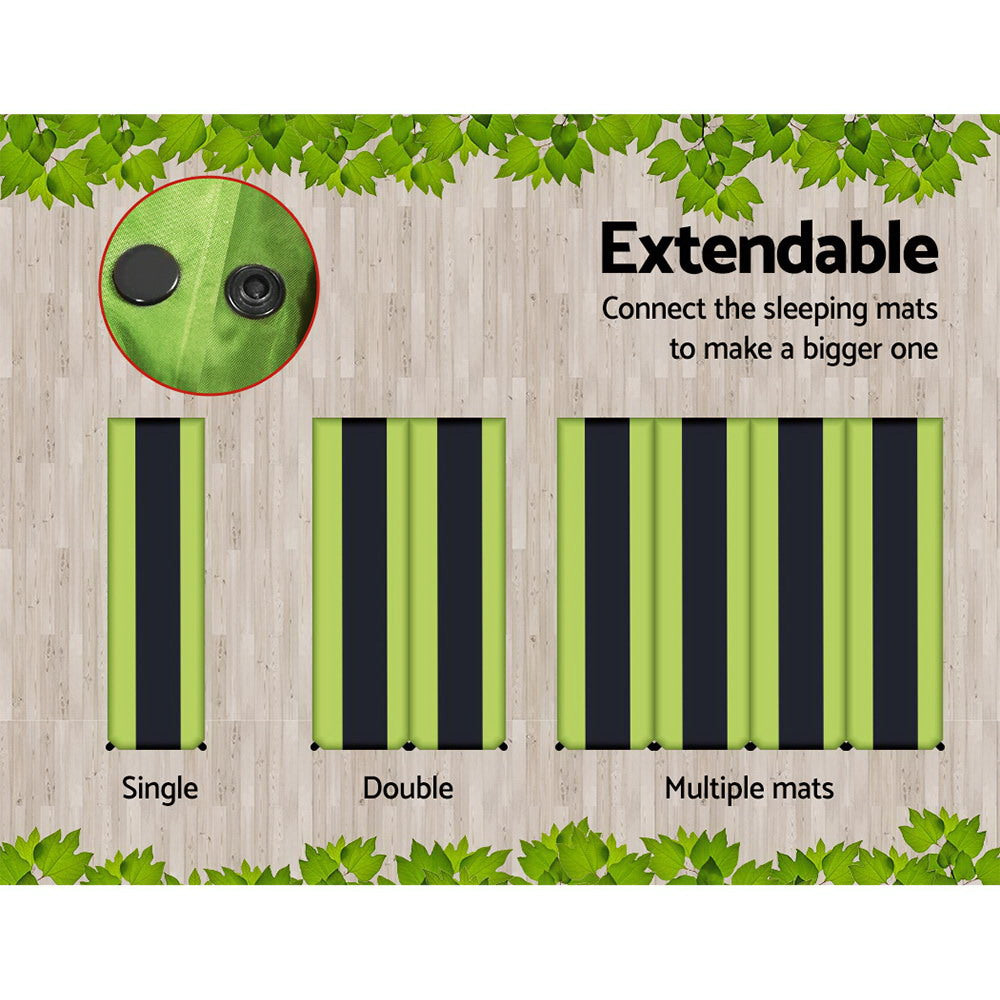 Self Inflating Mattress Camping Sleeping Mat Air Bed Pad Double Green - TrailFresh.com.au