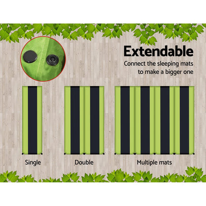 Self Inflating Mattress Camping Sleeping Mat Air Bed Pad Double Green - TrailFresh.com.au