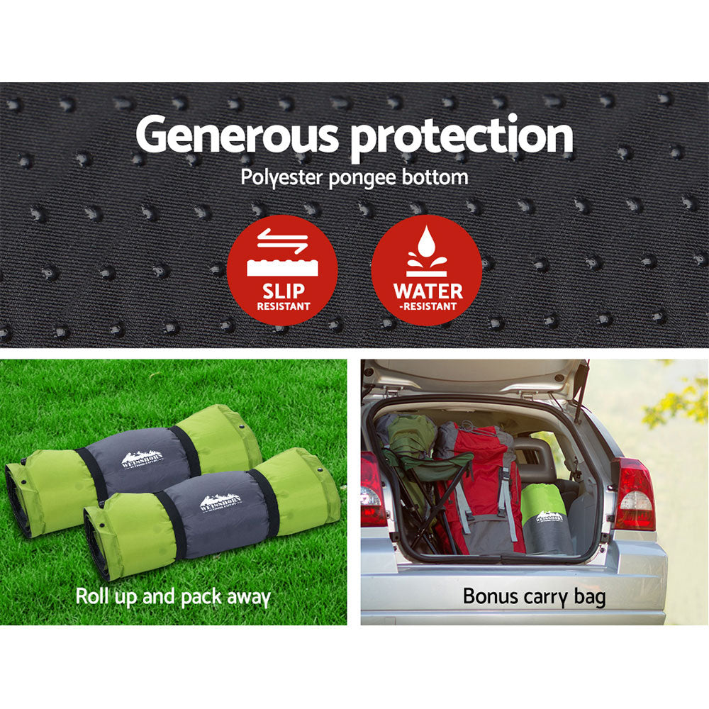 Self Inflating Mattress Camping Sleeping Mat Air Bed Pad Double Green - TrailFresh.com.au
