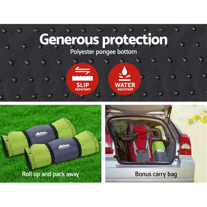 Self Inflating Mattress Camping Sleeping Mat Air Bed Pad Double Green - TrailFresh.com.au